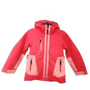 Planet Earth Snow Jacket Girls Small Orange Snowboarding Full Zip Insulated